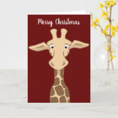Giraffe kerstkaart kaart (Gele Bloem)