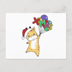 Giraffe Kerstmis Giraffes Winterdieren Briefkaart