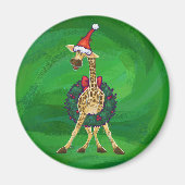 Giraffe Kerstmis Magnet Magneet (Voorkant)