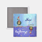 Giraffe Kerstmis Magnet Magneet (Voorkant / Achterkant)