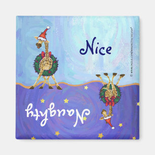 Giraffe Kerstmis Magnet Magneet