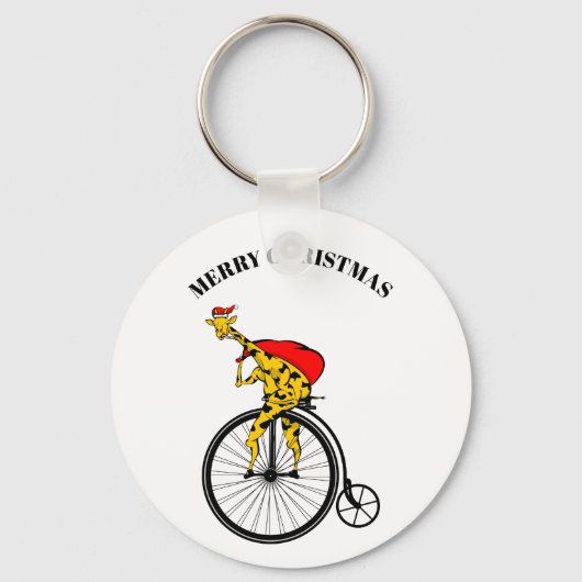 Giraffe kerstmis sleutelhanger (Voorkant)