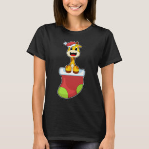 Giraffe Kerstmis sokken T-shirt
