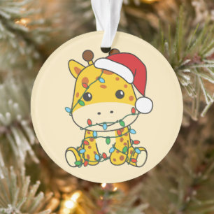 Giraffe Kerstmis Winter Dieren Vakantie Giraffes Ornament