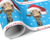 Giraffe kerstpapier cadeaupapier (Rol Hoek)