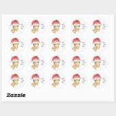 Giraffe kerstPet HO HO HO Ronde Sticker (Vel)