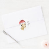 Giraffe kerstPet HO HO HO Ronde Sticker (Envelop)