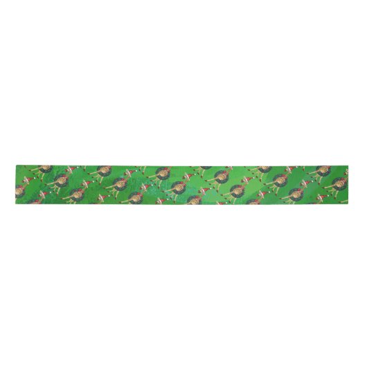 Giraffe kerstsatin Ribbon Lint (Voorkant)