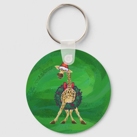 Giraffe kerstSleutelhanger Sleutelhanger (Voorkant)