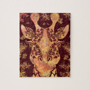 Giraffe kijkend puzzel - schilderen