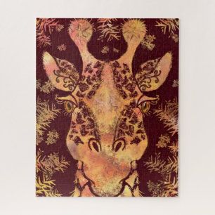 Giraffe Kijkende Legpuzzel - Schilderij