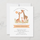 Giraffe Kisses Baby shower Uitnodiging (Voorkant)