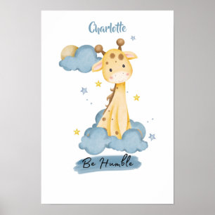 Giraffe Kleine Lessen uit de Wolken Poster