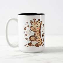 Giraffe Koffie Slurpend Mok