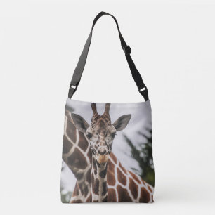 Giraffe kop Giraffe print Afrikaans dier Crossbody Tas