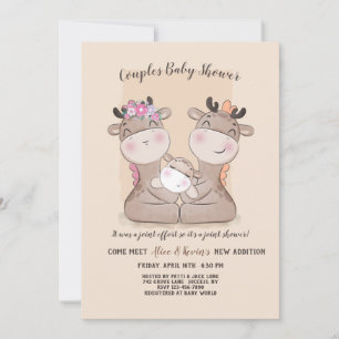 Giraffe koppels Baby shower uitnodiging