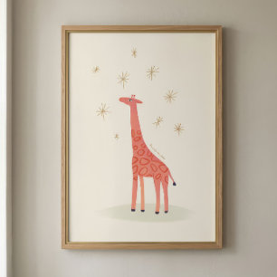 Giraffe-kraam Kunstprint Kinderkamer Decoratie Foto Afdruk