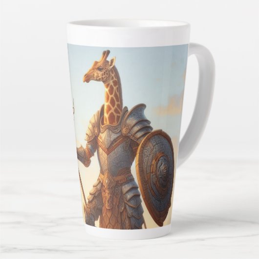 Giraffe krijger latte mok (Rechterhoek)