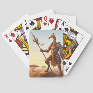 Giraffe krijger pokerkaarten