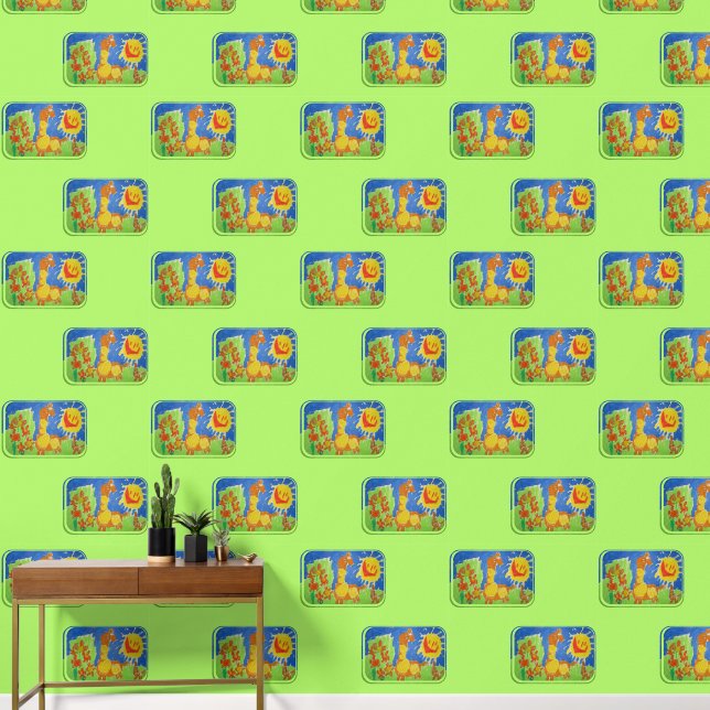 Giraffe Kunst door kinderen Behang (Hal)