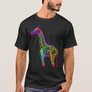 Giraffe Kunstwerk Dierlijke Kleurrijke Giraffe T-shirt