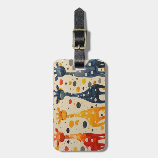 Giraffe lange nek bagagelabel (Voorkant verticaal)