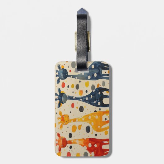 Giraffe lange nek bagagelabel (Achterkant verticaal)