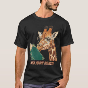 Giraffe Leest Boek Bril Dieren Leraars Dierentuin T-shirt