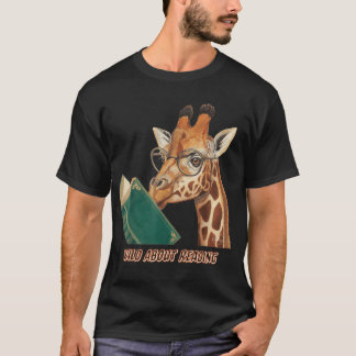 Giraffe Leest Boek Bril Dieren Leraren  T-shirt