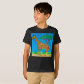 Giraffe (levendig) - Jongens Basic T-Shirt (Voorkant volledig)