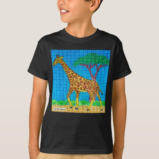 Giraffe (levendig) - Jongens Basic T-Shirt (Voorkant)