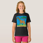 Giraffe (levendig) - T-shirt voor meisjes (Voorkant volledig)