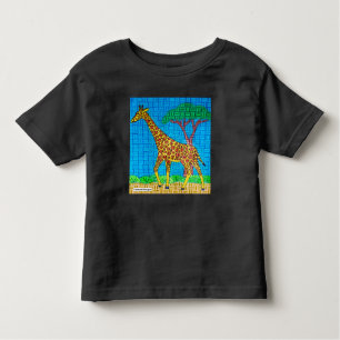 Giraffe (levendig) - T-shirt voor peuters