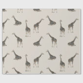 Giraffe lichtmocha cadeaupapier (Vlak)