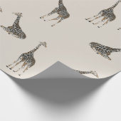 Giraffe lichtmocha cadeaupapier (Hoek)