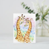 Giraffe liefde briefkaart (Staand voorkant)
