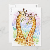 Giraffe liefde briefkaart (Voorkant / Achterkant)