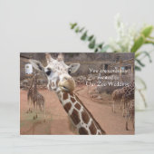 Giraffe liefde bruiloft uitnodigingen (Staand voorkant)