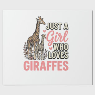 Giraffe Liefhebber Meisje Vintage Gravure Shirt On Cadeaupapier