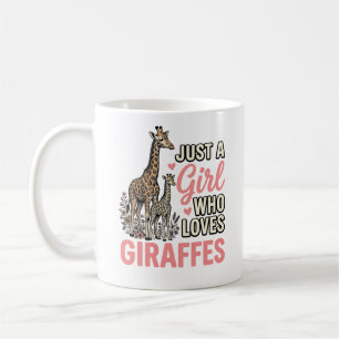 Giraffe Liefhebber Meisje Vintage Gravure Shirt On Koffiemok