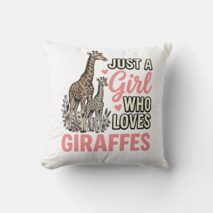 Giraffe Liefhebber Meisje Vintage Gravure Shirt On Kussen