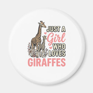 Giraffe Liefhebber Meisje Vintage Gravure Shirt On Magneet