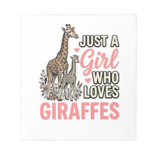 Giraffe Liefhebber Meisje Vintage Gravure Shirt On Notitieblok
