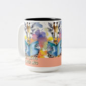 Giraffe Lire le grand livre Mug café à deux tons (Devant gauche)