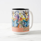 Giraffe Lire le grand livre Mug café à deux tons (Devant droit)