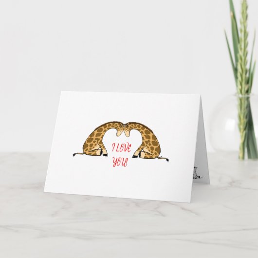 Giraffe Love Heart Carte Saint Valentin (Devant)