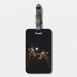 Giraffe Love in the Moonlight Bagagelabel