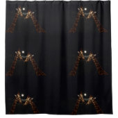 Giraffe Love in the Moonlight Douchegordijn (Voorkant)