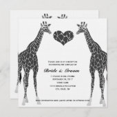 Giraffe Love Mariage Réception Invitation (Devant / Derrière)
