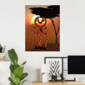 Giraffe Love Poster (Thuiskantoor)